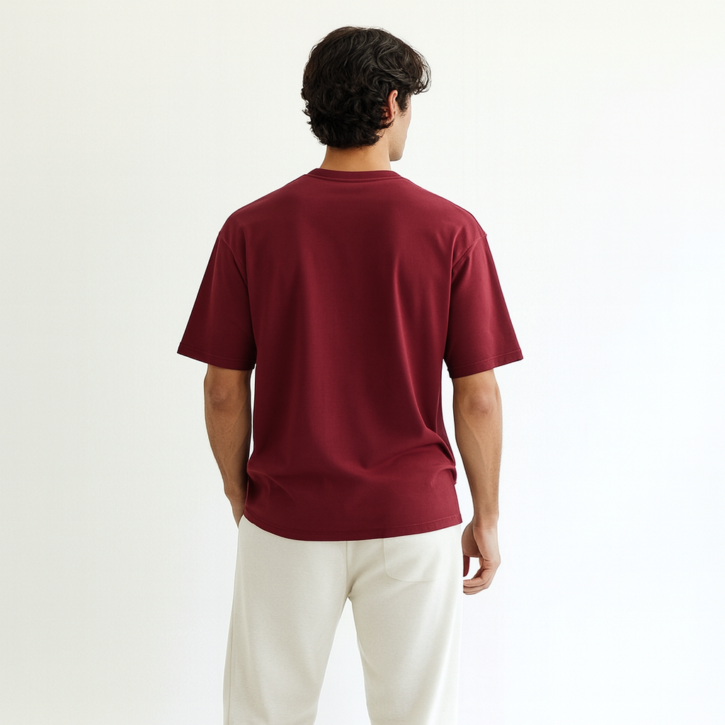 Men Oversized T-shirt Pure Cotton - RED