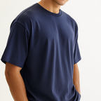 Men Oversized T-shirt Pure Cotton - BLUE