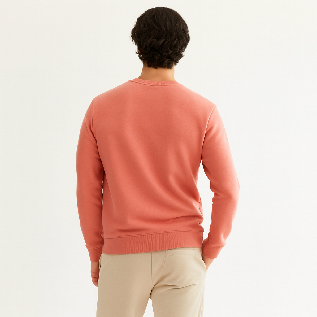 Men Sweatshirt Pure Cotton - CORAL