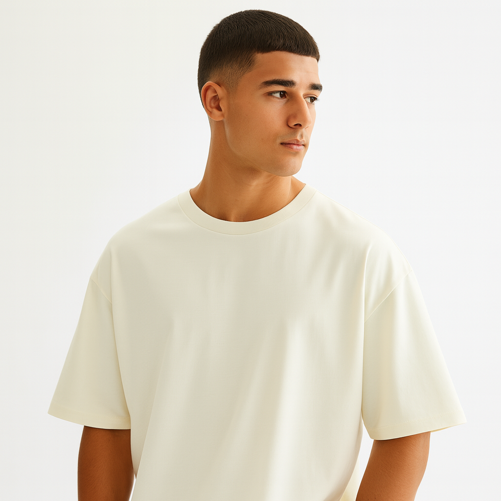 Men Oversized T-shirt Pure Cotton - OFF WHITE