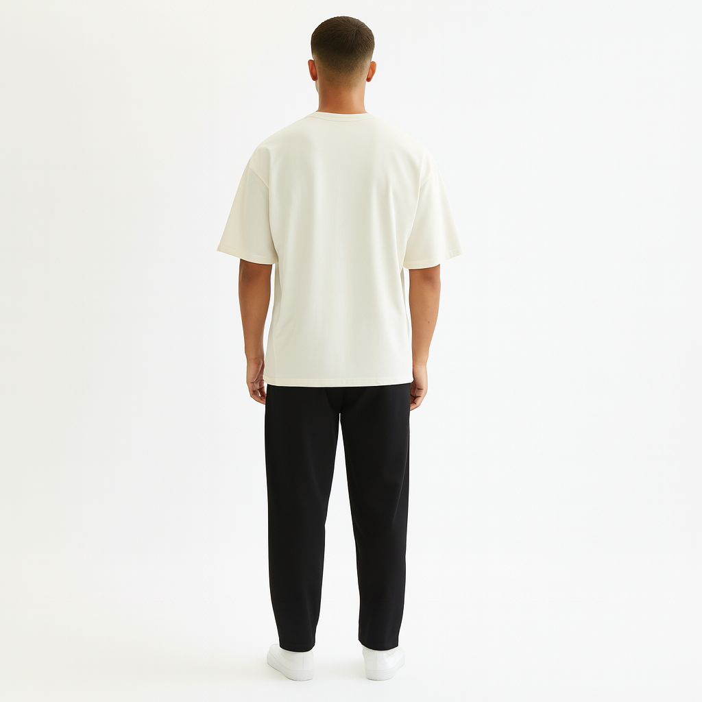 Men Oversized T-shirt Pure Cotton - OFF WHITE
