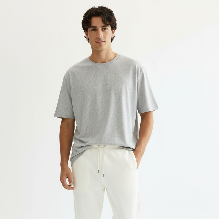 Men Oversized T-shirt Pure Cotton - GREY