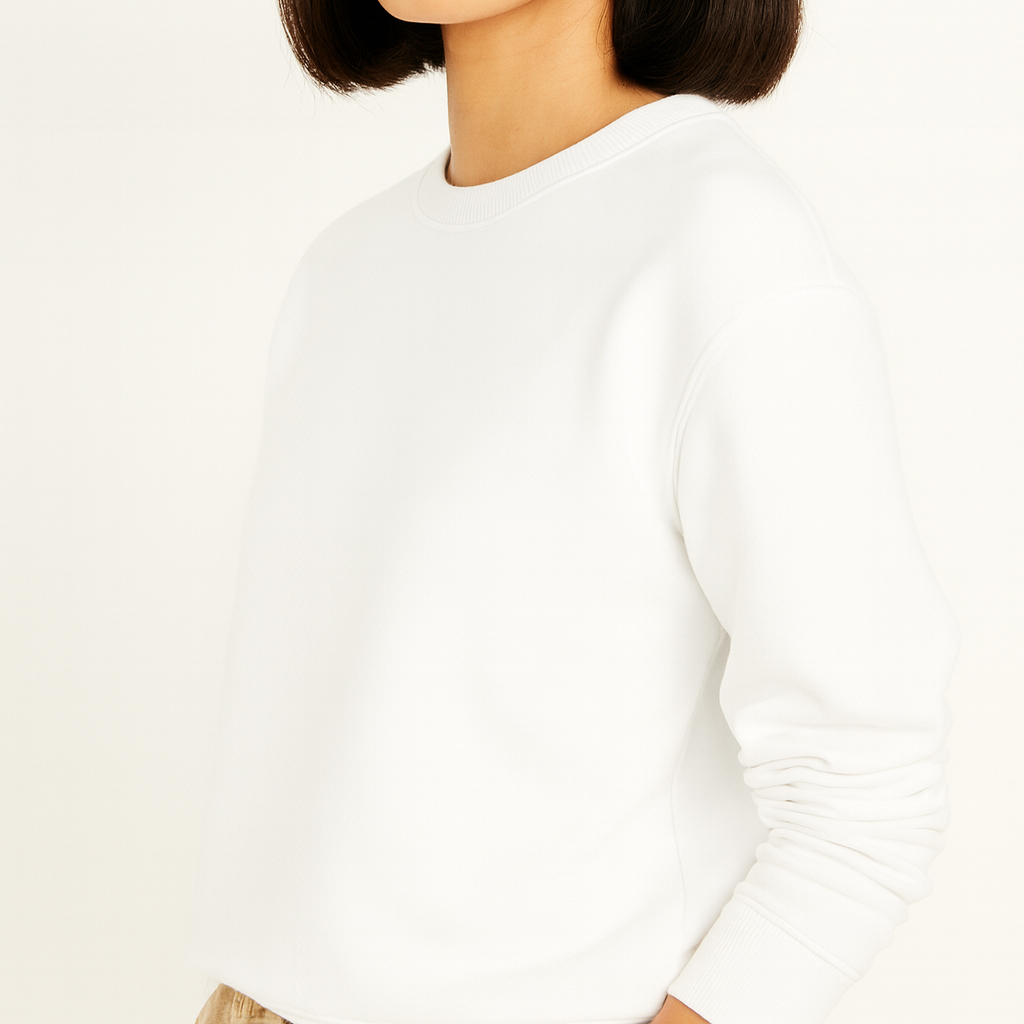 Women Sweatshirt Pure Cotton - WHITE