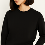 Women Sweatshirt Pure Cotton - BLACK