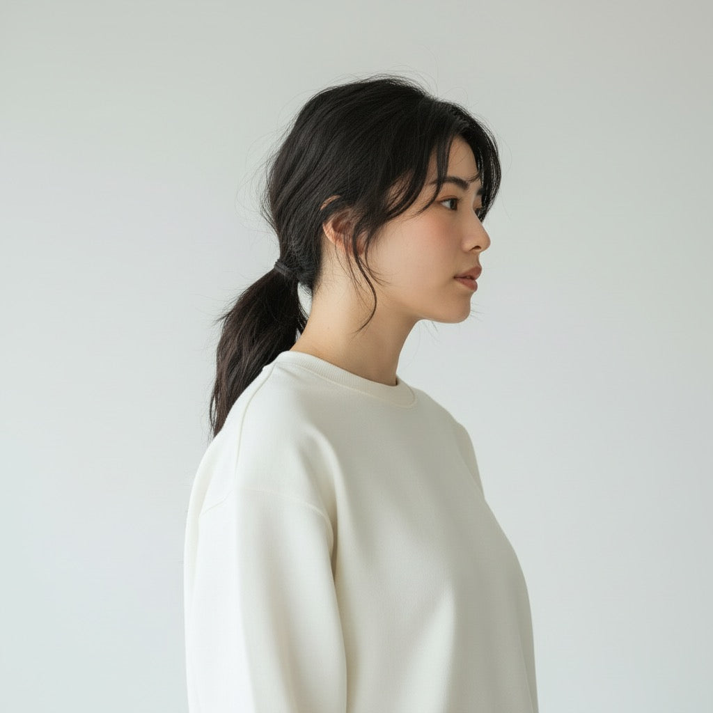 Women Loose Fit Sweatshirt Pure Cotton - WHITE