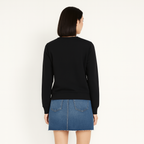Women Sweatshirt Pure Cotton - BLACK