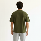 Men Oversized T-shirt Pure Cotton - OLIVE
