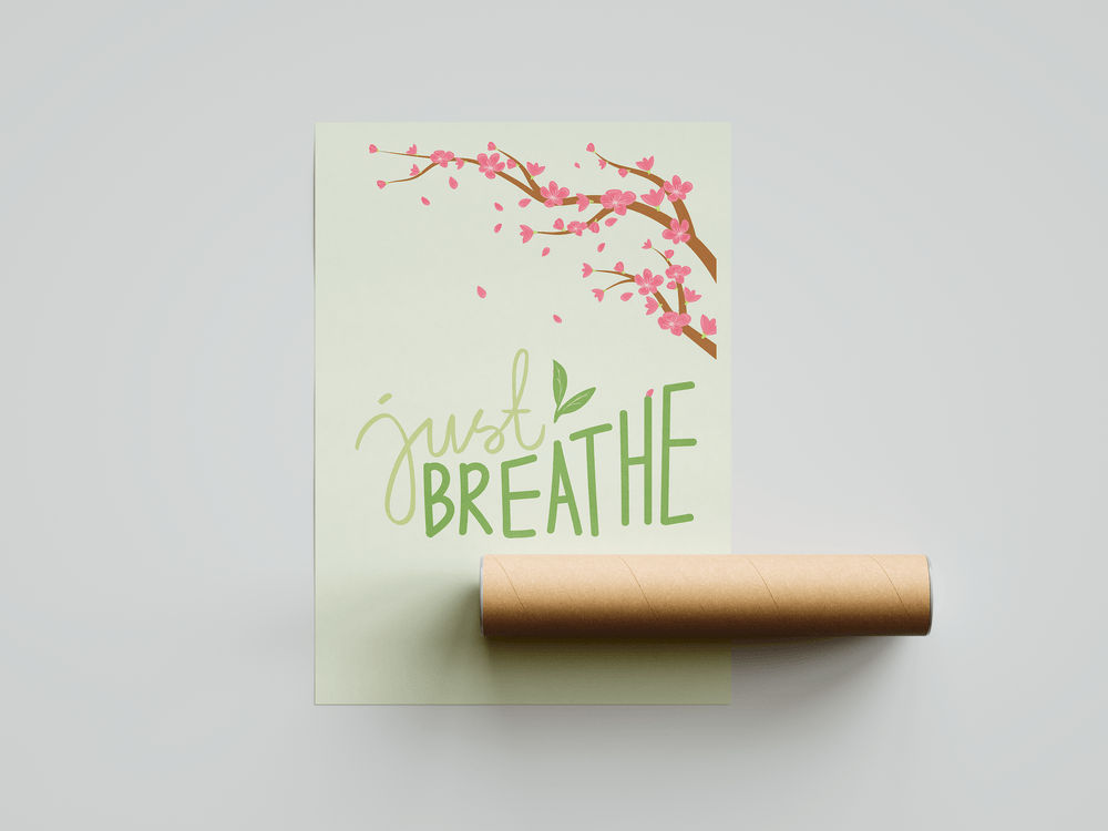 Just Breathe Meditative Poster