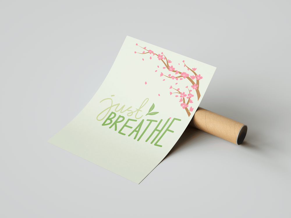 Just Breathe Meditative Poster