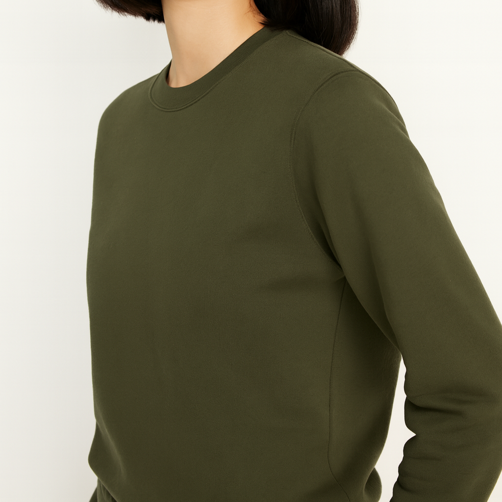 Women Sweatshirt Pure Cotton - OLIVE