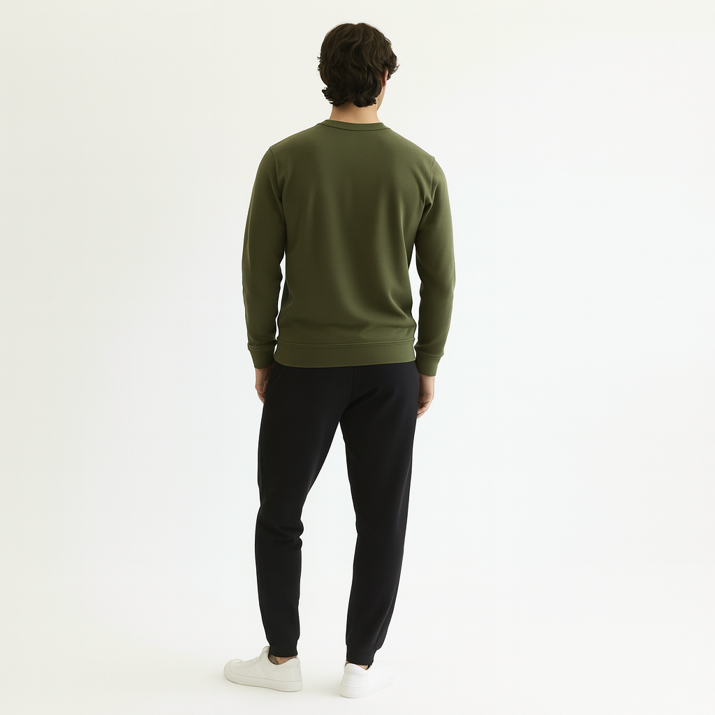 Men Sweatshirt Pure Cotton - OLIVE