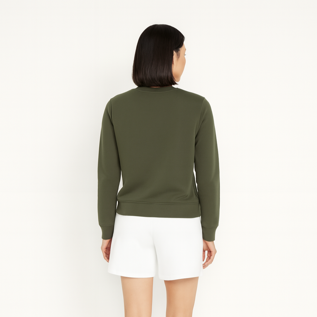 Women Sweatshirt Pure Cotton - OLIVE