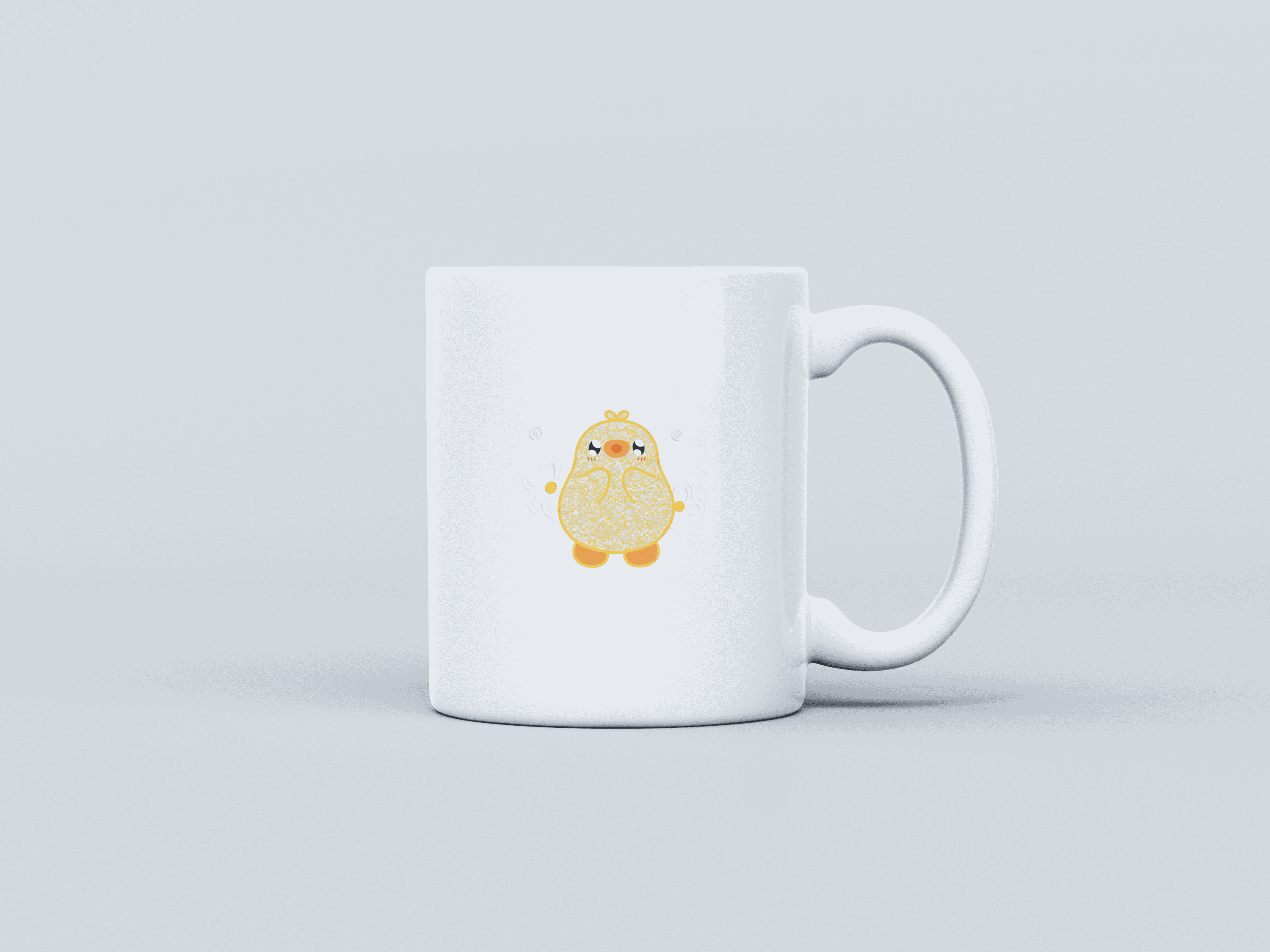 Kawai Duck White Coffee Mug