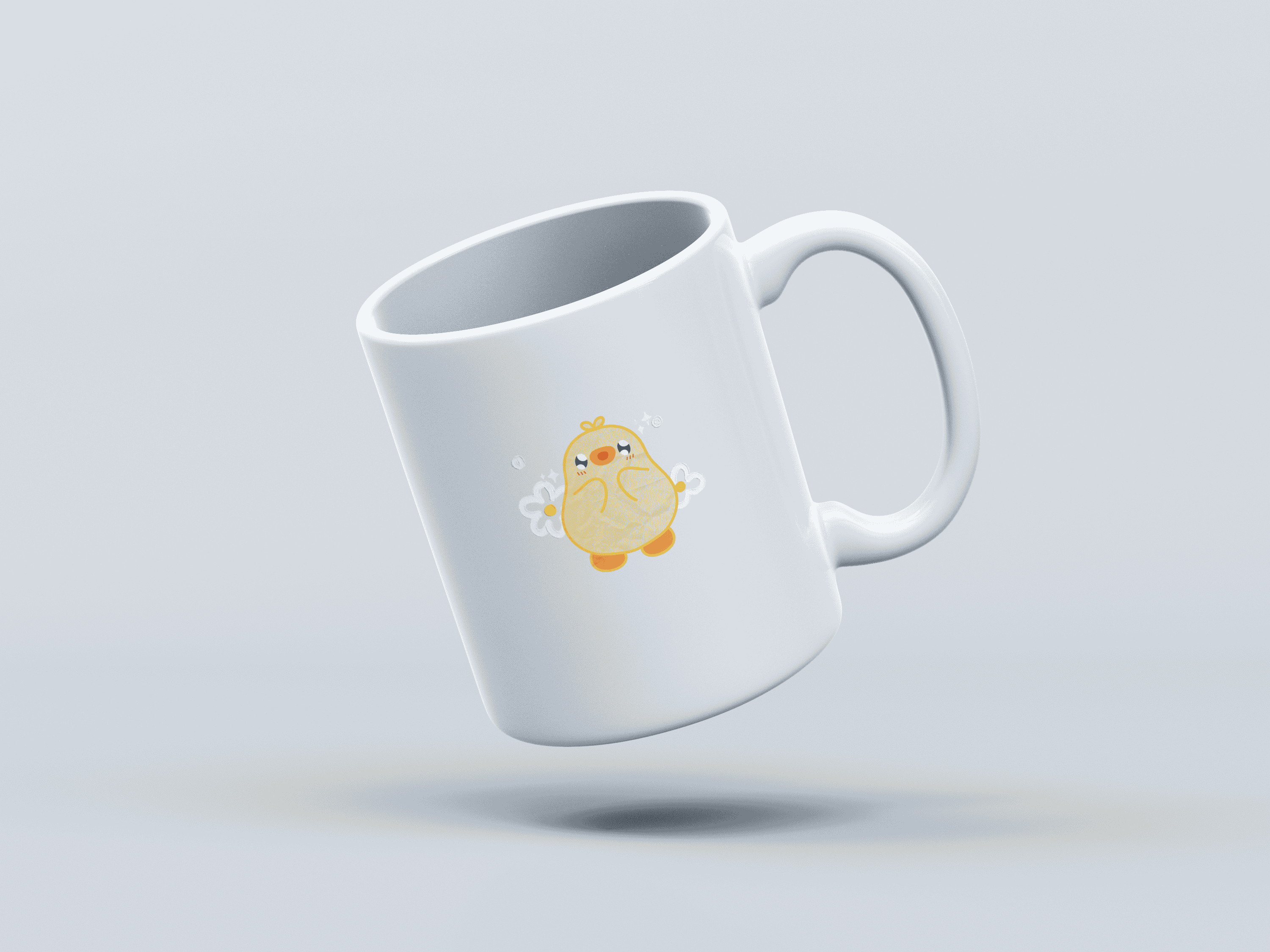 Kawai Duck White Coffee Mug