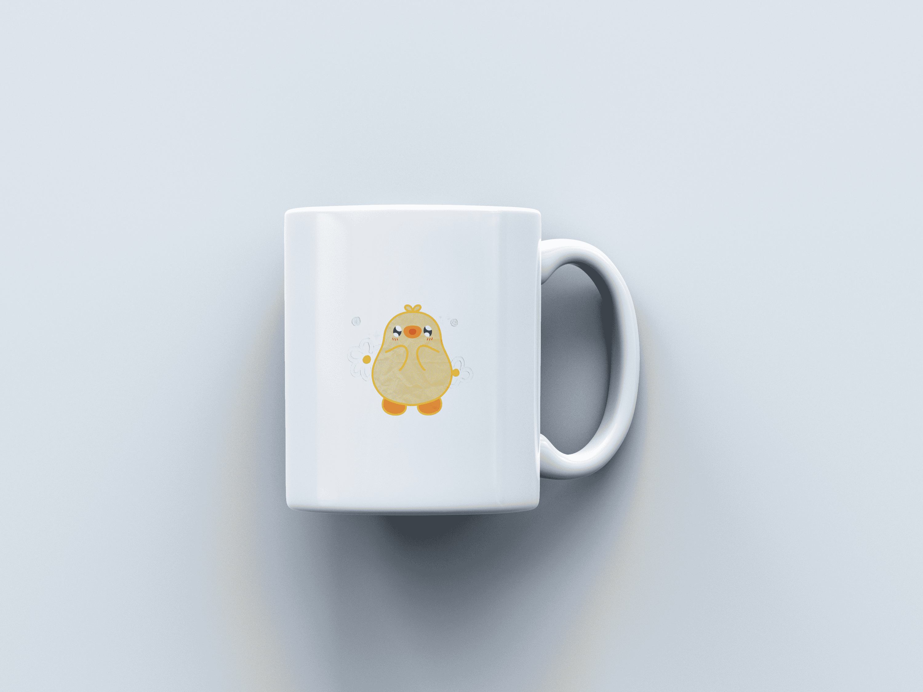 Kawai Duck White Coffee Mug