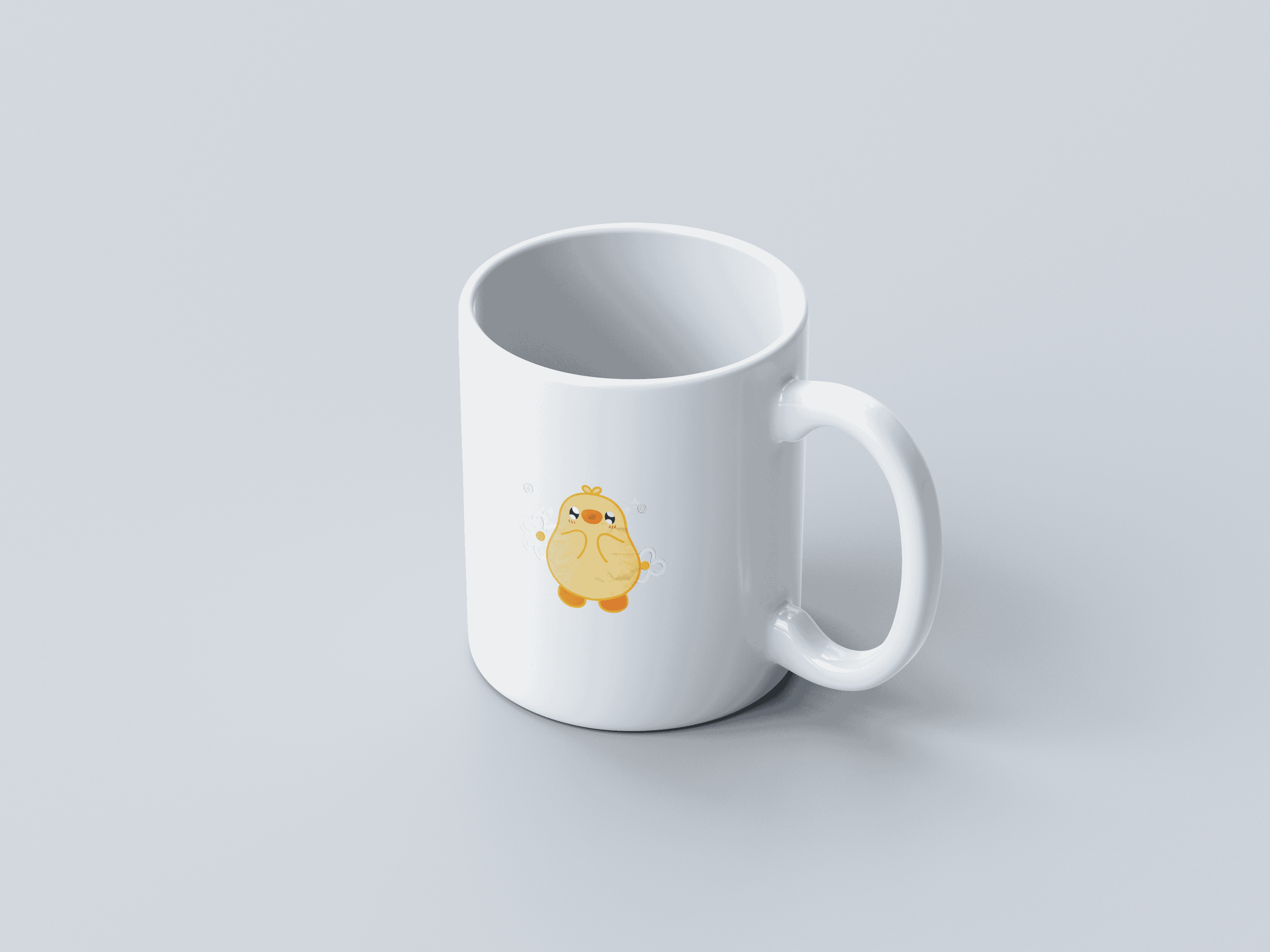 Kawai Duck White Coffee Mug