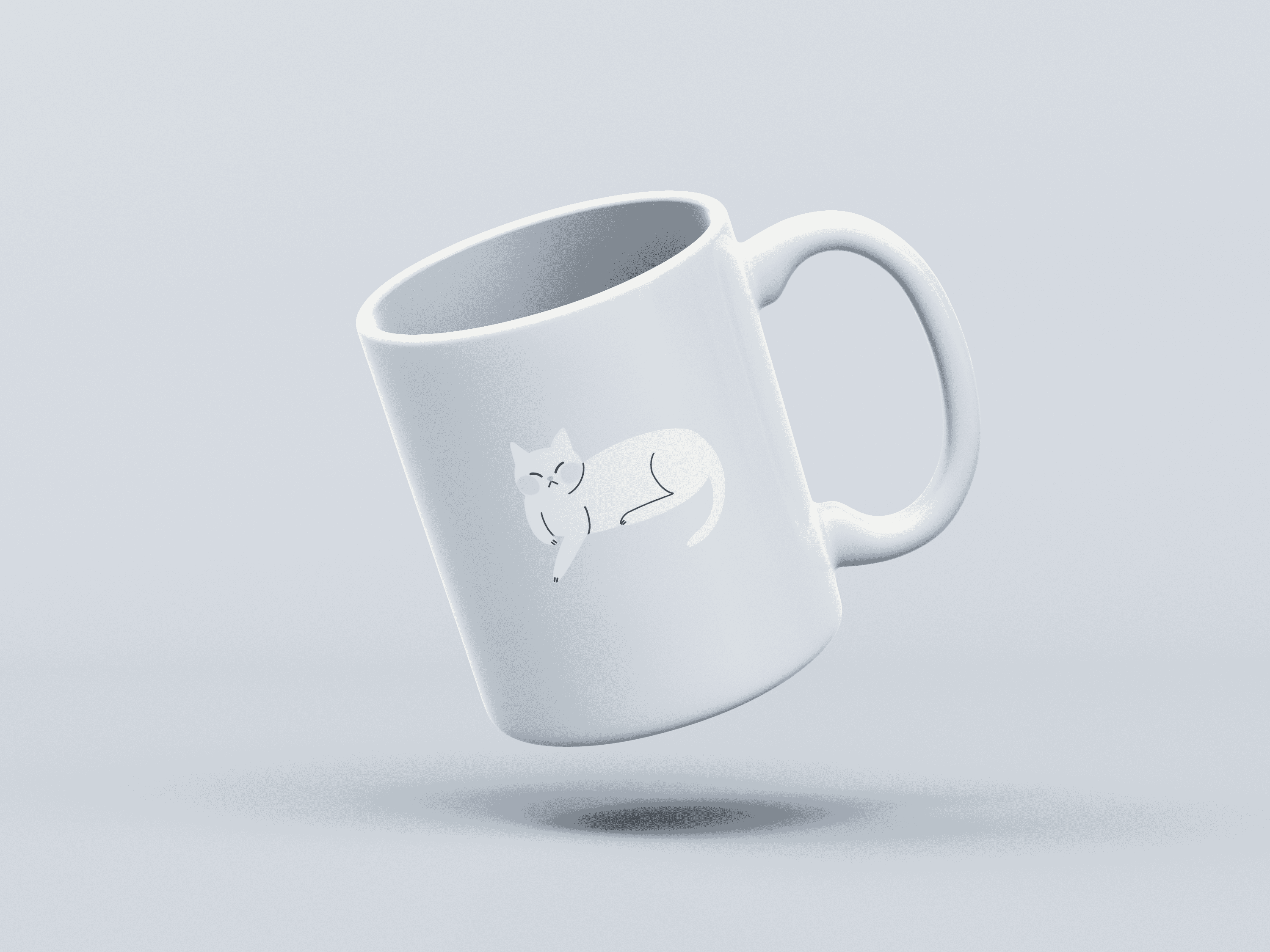 Kitty Cat White Coffee Mug
