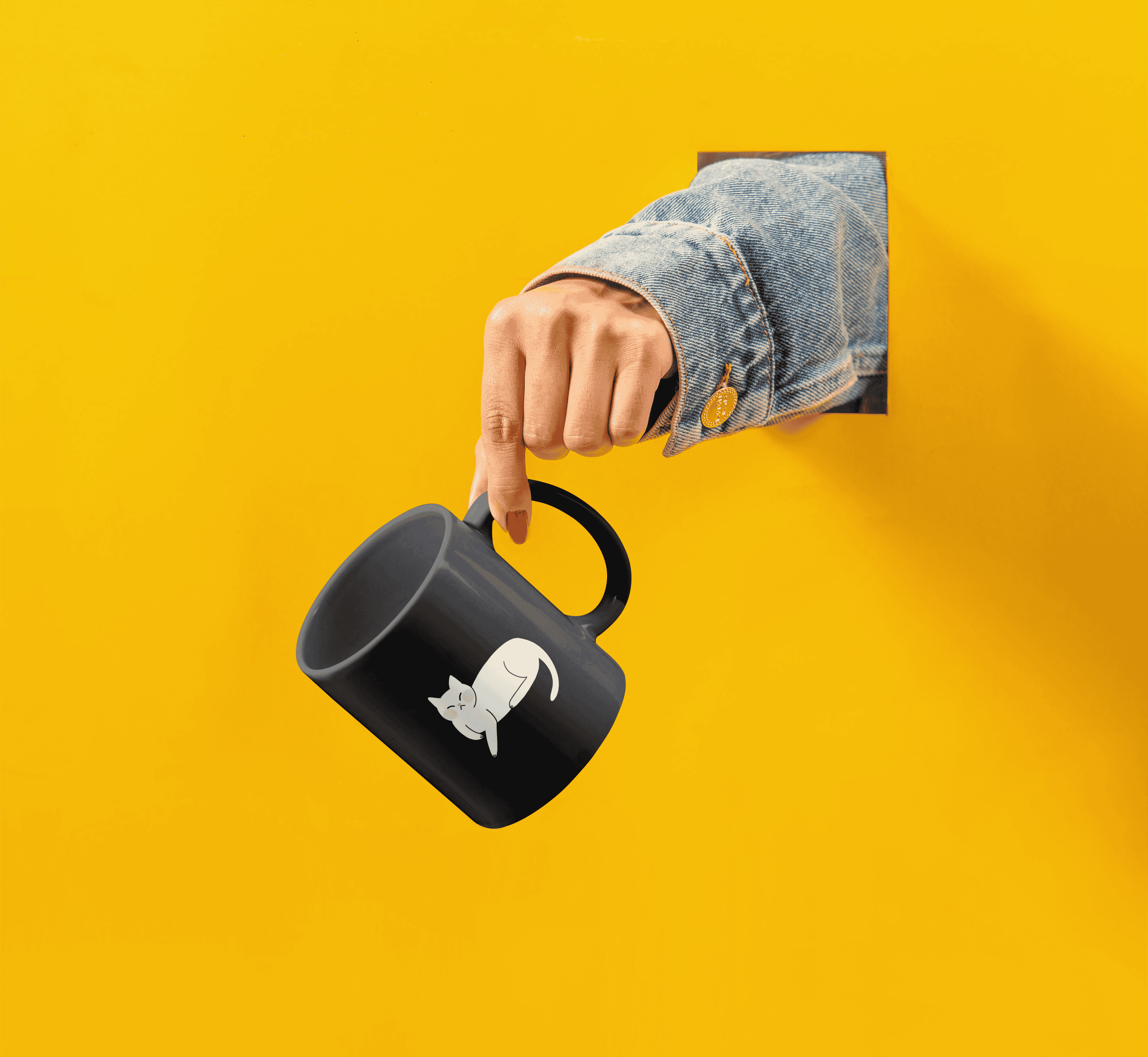 Kitty Cat Black Coffee Mug