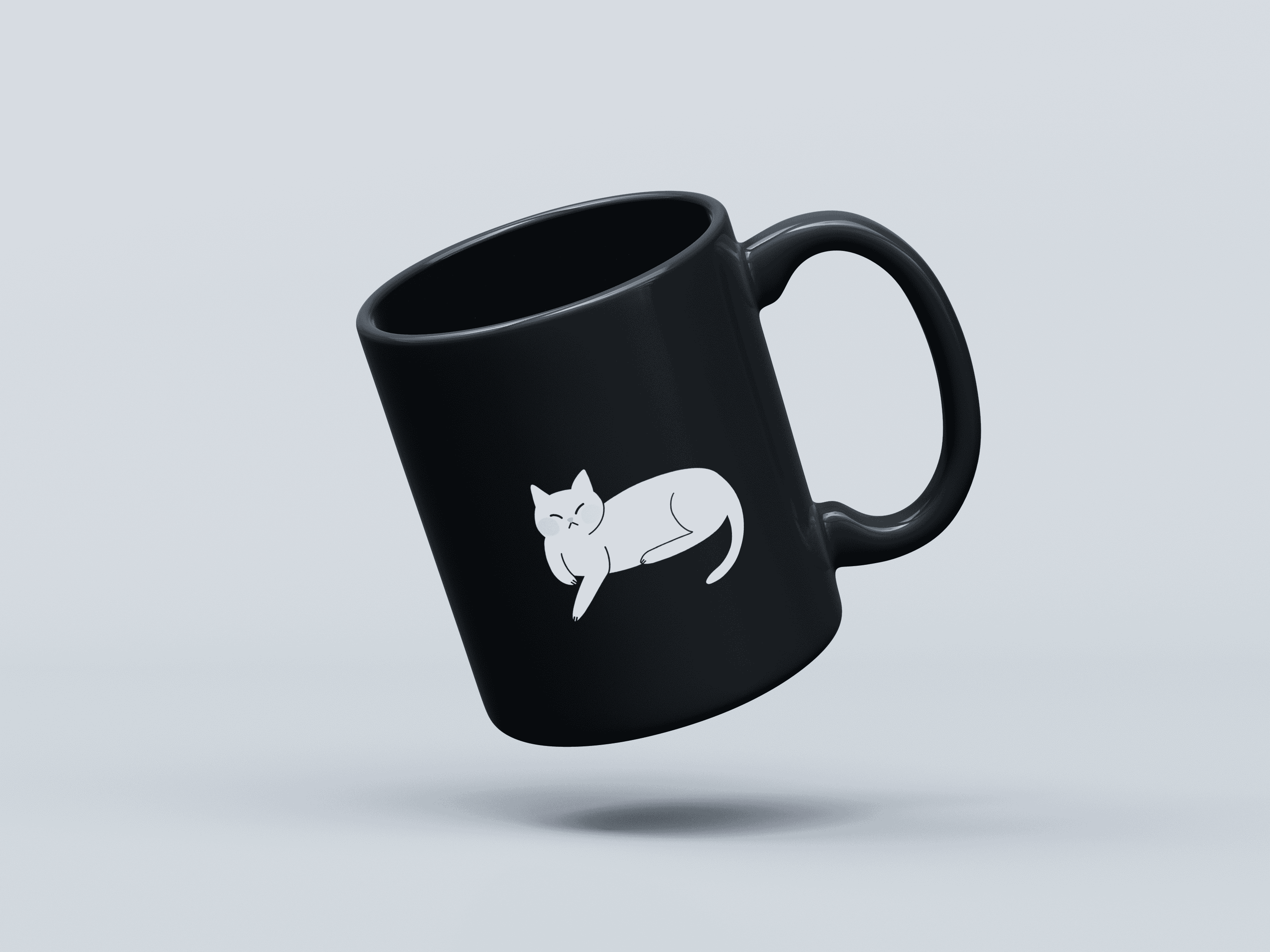 Kitty Cat Black Coffee Mug