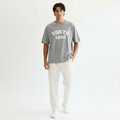 Tokyo 1980 Men Oversized T-shirt Pure Cotton - GREY