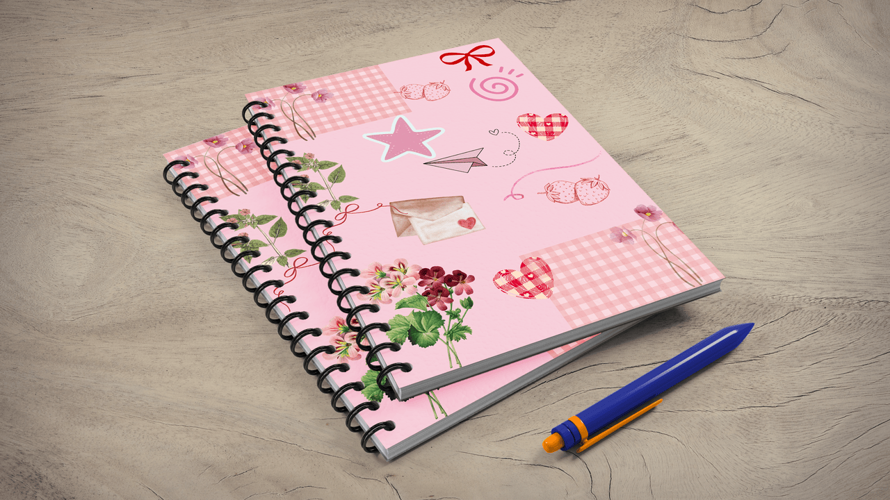Paper Hearts Spiral Journal, A5 UNRULED