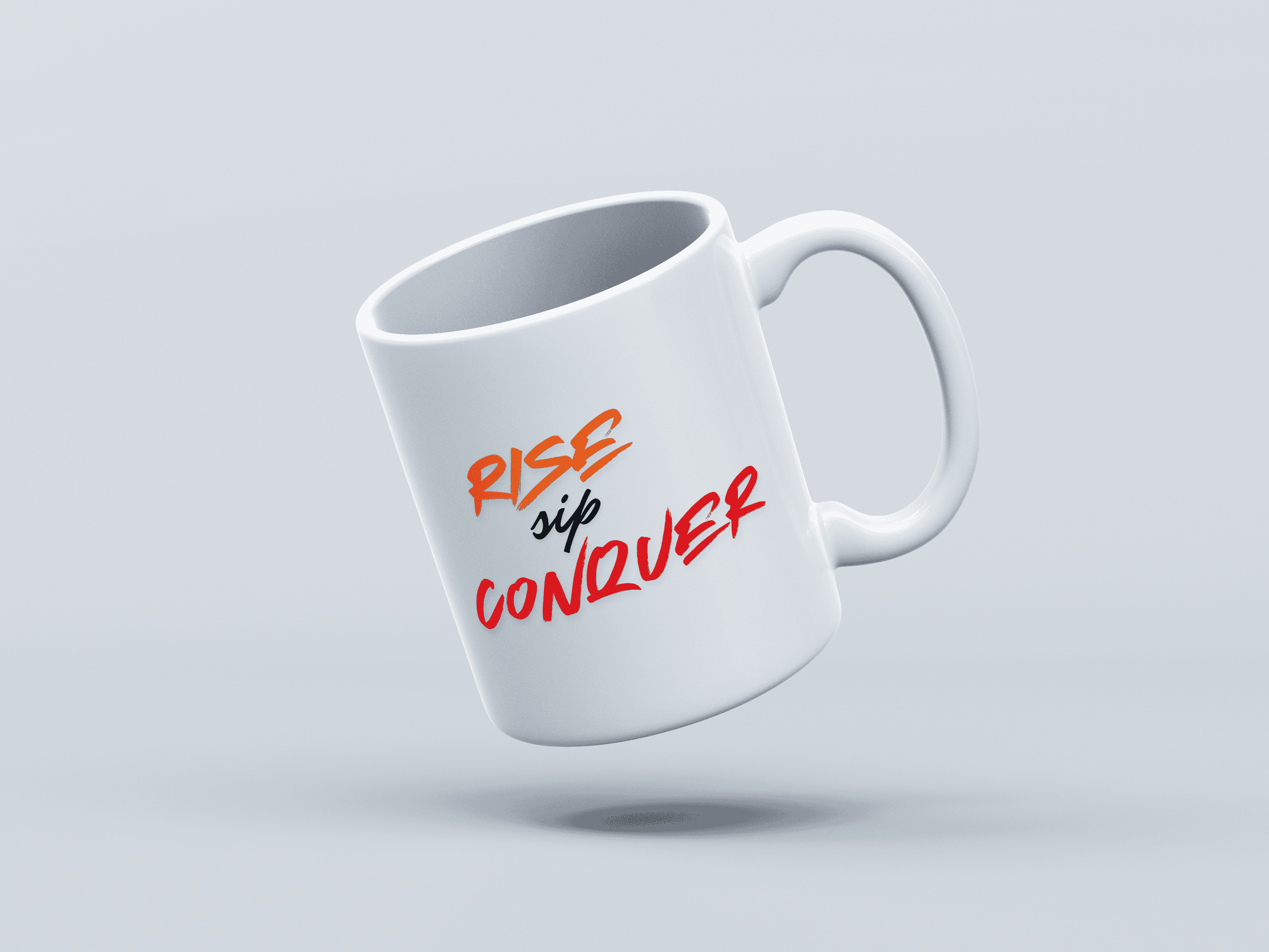 Rise Sip Conquer White Coffee Mug