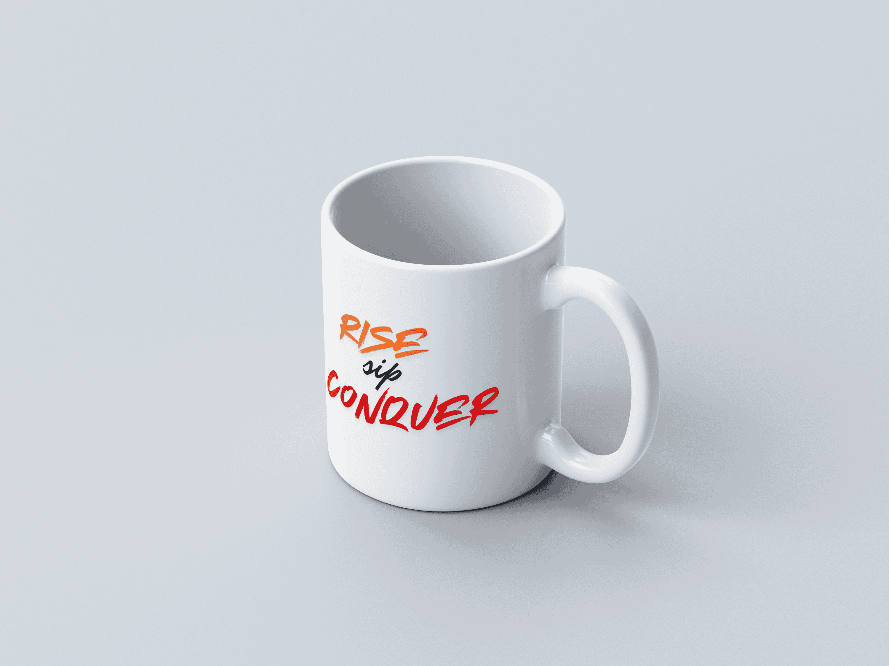 Rise Sip Conquer White Coffee Mug