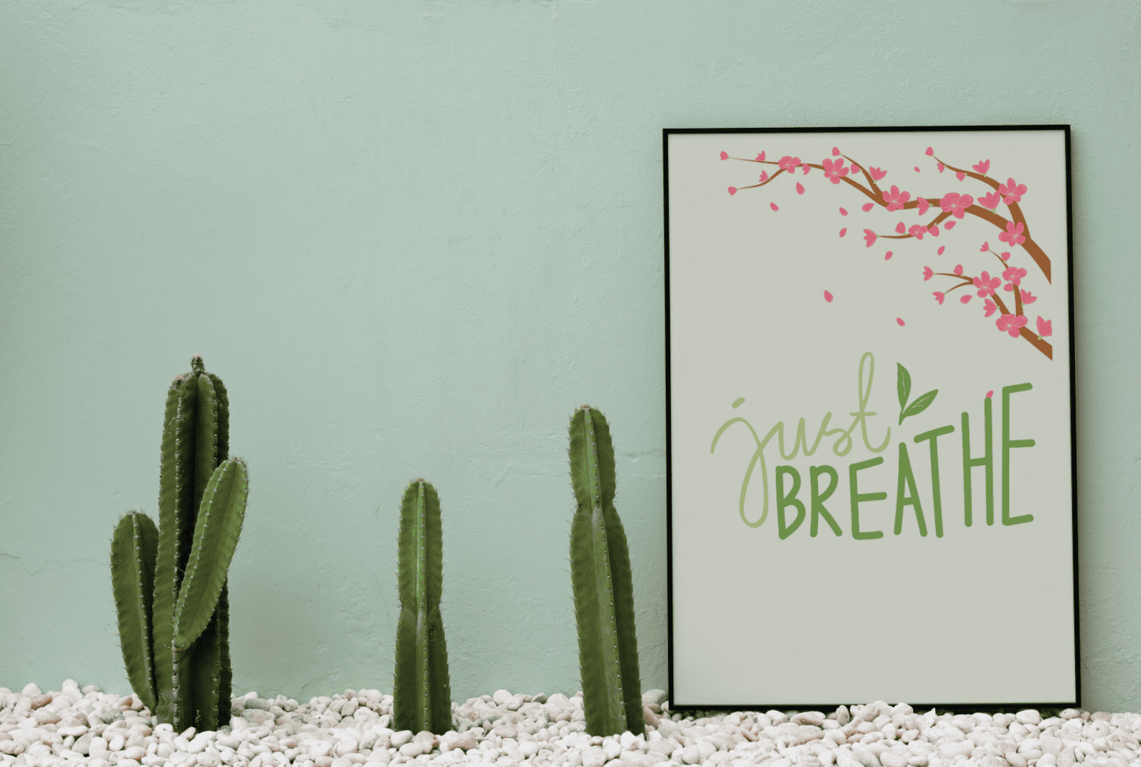 Just Breathe Meditative Poster