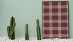 Maroon Checkered Aesthetic Print Poster