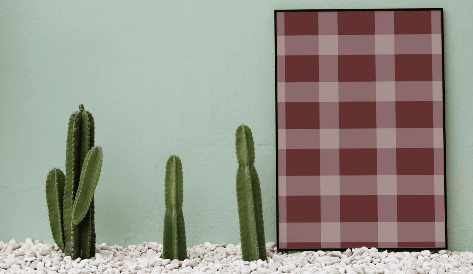 Maroon Checkered Aesthetic Print Poster