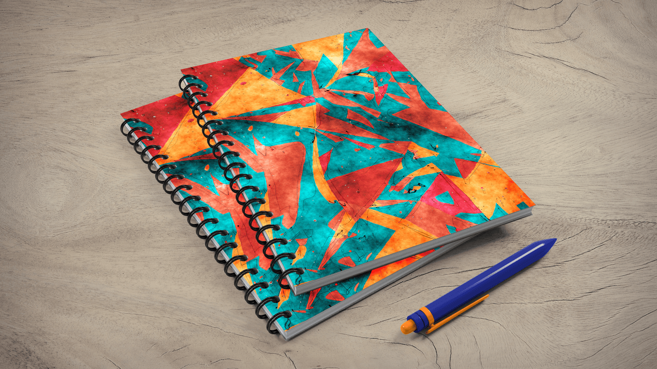 Abstract Art Spiral Journal, A5 UNRULED