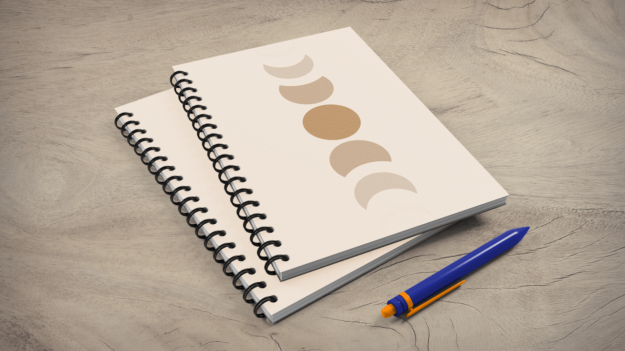 Pastel Lunar Spiral Journal, A5 UNRULED