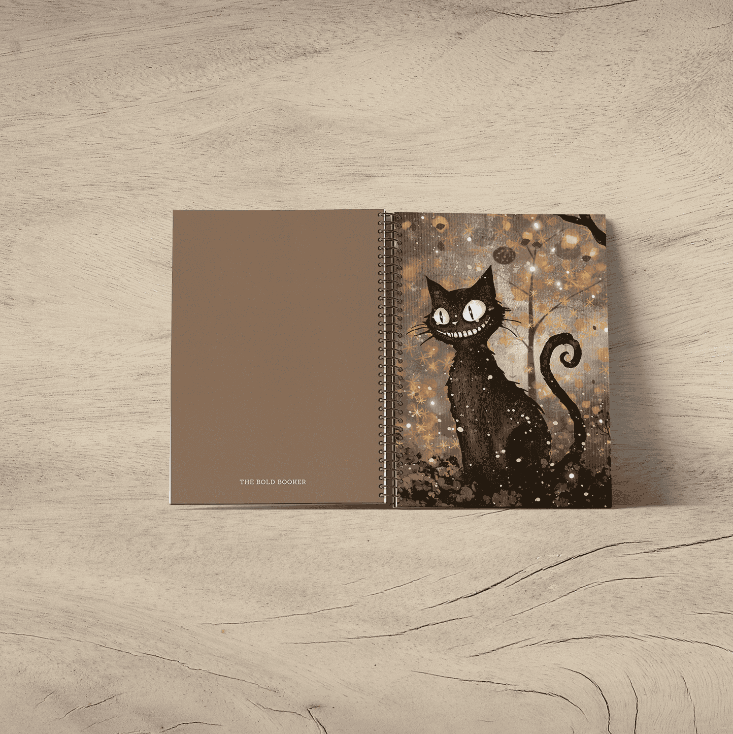 Spooky Cat Spiral Journal, A5 UNRULED