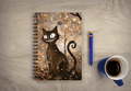 Spooky Cat Spiral Journal, A5 UNRULED