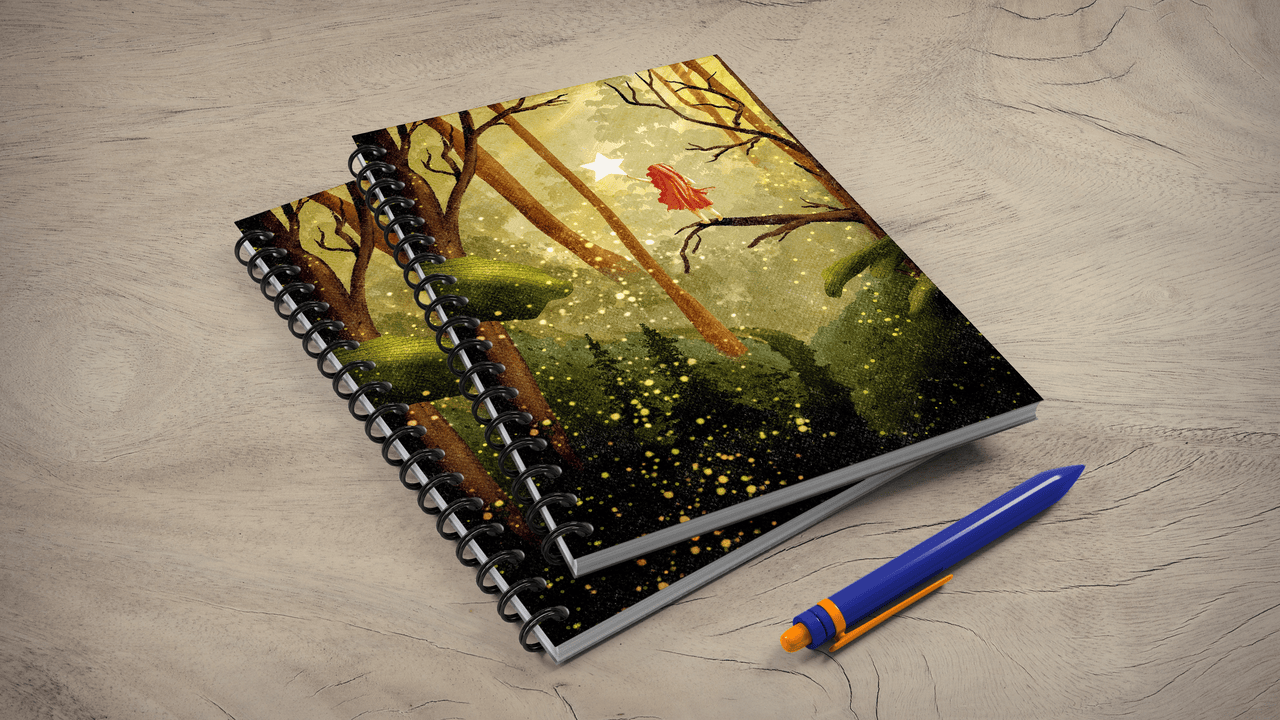 Forest of Light Spiral Journal, A5 UNRULED
