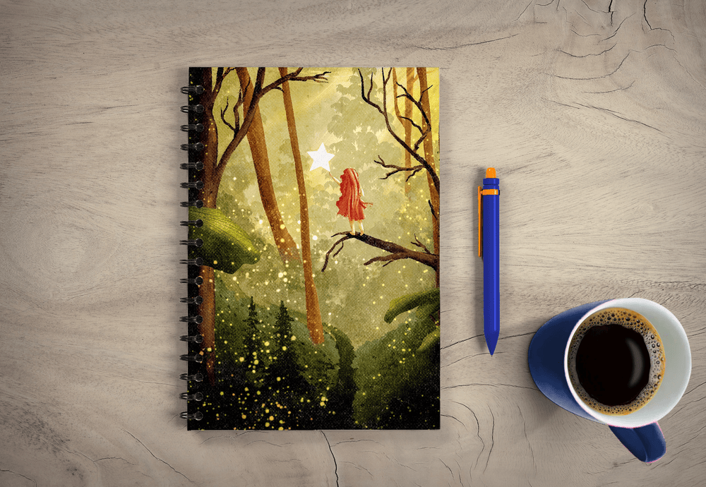 Forest of Light Spiral Journal, A5 UNRULED