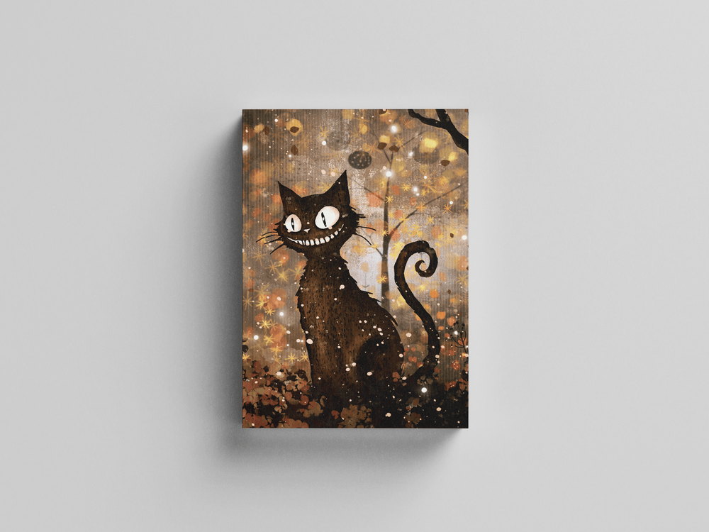Spooky Cat Spiral Journal, A5 UNRULED