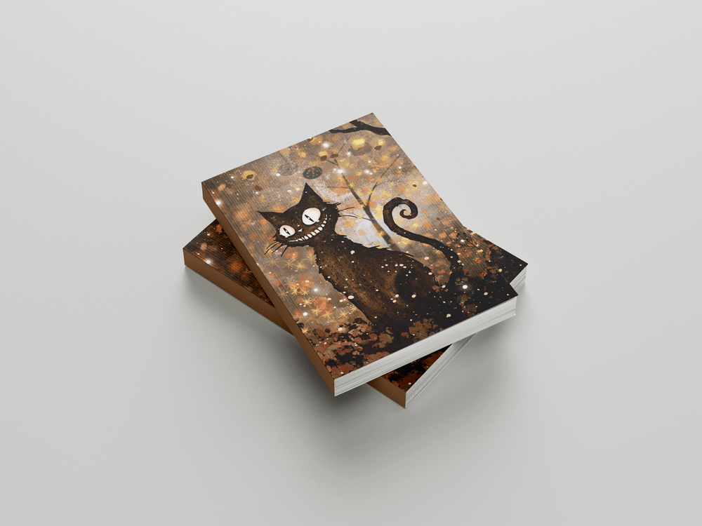 Spooky Cat Spiral Journal, A5 UNRULED