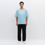 Tokyo 1980 Men Oversized T-shirt Pure Cotton - SKY BLUE