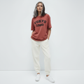 Tokyo 1980 Women Oversized T-shirt Pure Cotton - CORAL