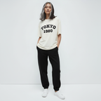 Tokyo 1980 Women Oversized T-shirt Pure Cotton - Cream