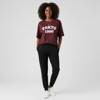 Tokyo 1980 Women Oversized T-shirt Pure Cotton - MAROON