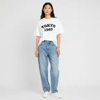 Tokyo 1980 Women Oversized T-shirt Pure Cotton - WHITE