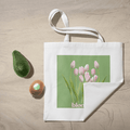 Pastel Tulip Aesthetic Tote Bag 100% Cotton with Zipper