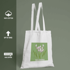Pastel Tulip Aesthetic Tote Bag 100% Cotton with Zipper