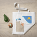 Beach Please Tote Bag 100% Cotton with Zipper