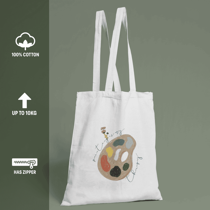 Art Therapy Tote Bag 100% Cotton with Zipper