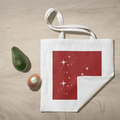 Red Whimsical Aesthetic Tote Bag 100% Cotton with Zipper