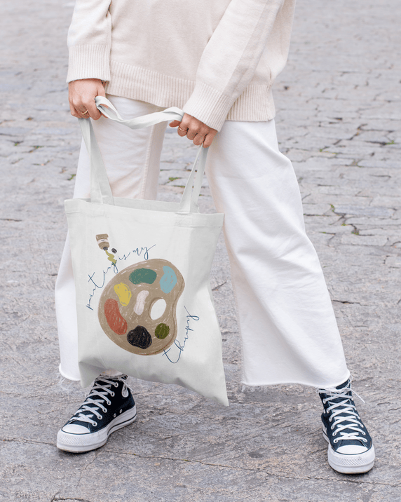 Art Therapy Tote Bag 100% Cotton with Zipper