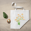 Blooming Flowers Tote Bag 100% Cotton with Zipper